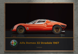 Alfa Romeo 33 Stradale 1967 graphic poster. 