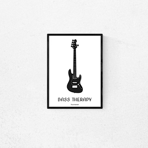 BASS THERAPY. Vintage guitar poster.