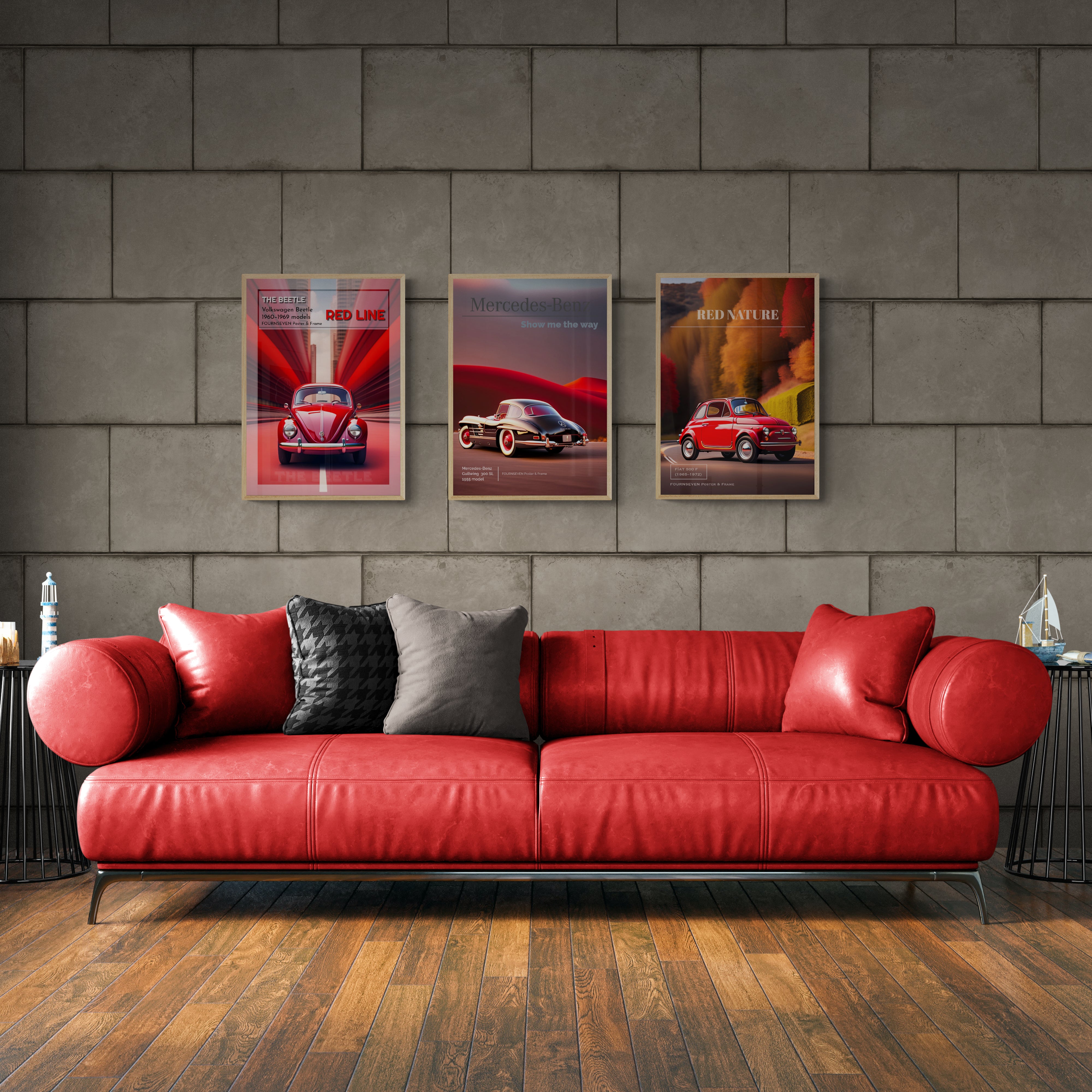 RED NATURE. FIAT 500F poster.