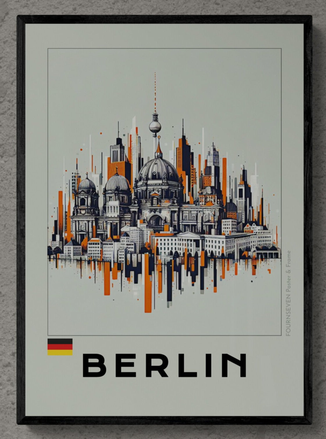 Berlin digital abstract artwork poster.