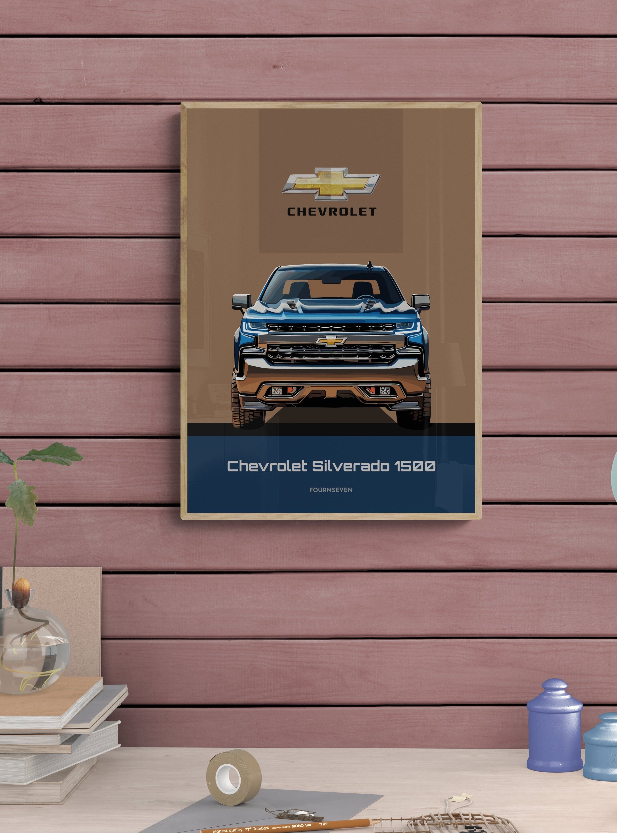 Chevrolet Silverado 1500 graphic poster. 