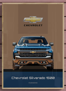 Chevrolet Silverado 1500 graphic poster. 