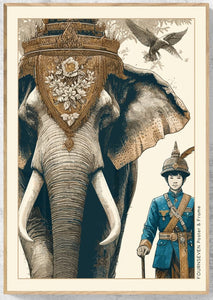 Elephnat and national soldier in Thailand.
