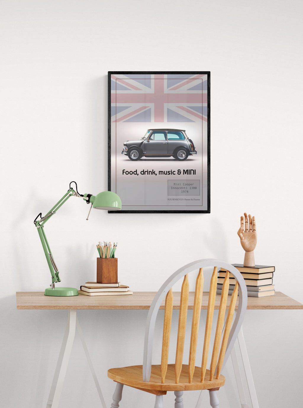 Classic 1974 Mini Cooper poster.