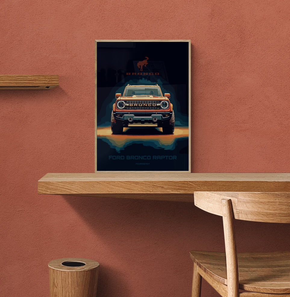 Ford Bronco Raptor graphic poster. 