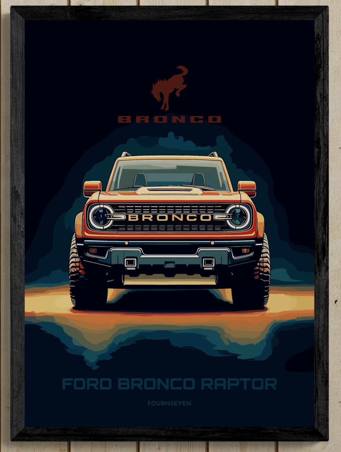 Ford Bronco Raptor graphic poster. 