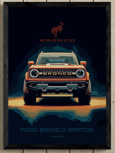 Ford Bronco Raptor graphic poster. 