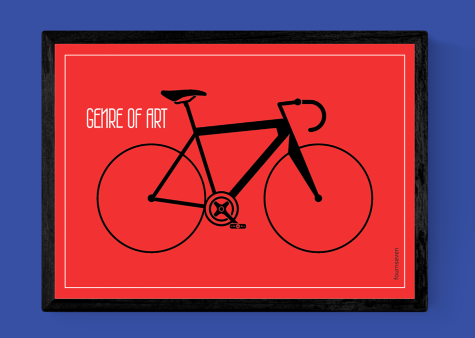 "Genre of art" bicycle sport theme poster. 