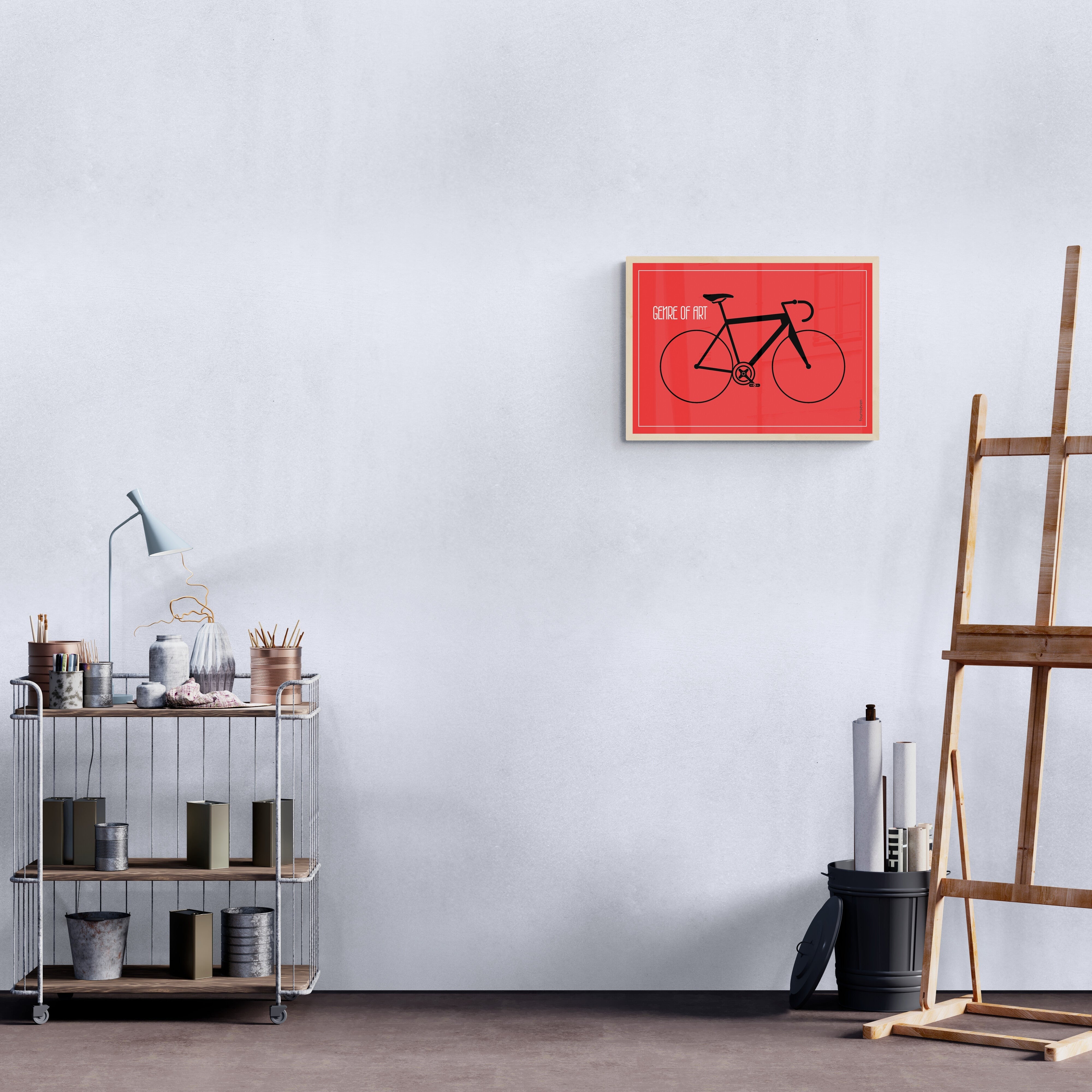 "Genre of art" bicycle sport theme poster. 