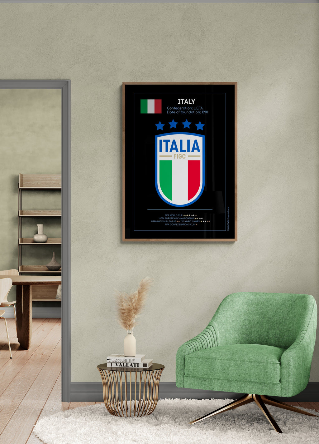Italy National Football Team graphic poster.