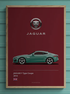 Jaguar F Type 2014 graphic poster. 