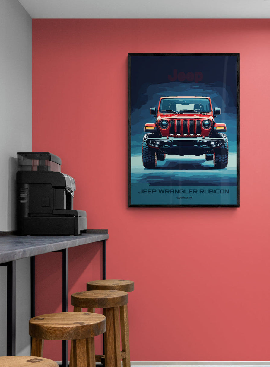 Jeep Wrangler Rubicon graphic poster. 