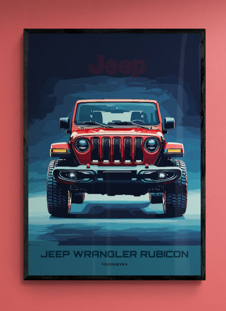 Jeep Wrangler Rubicon graphic poster. 