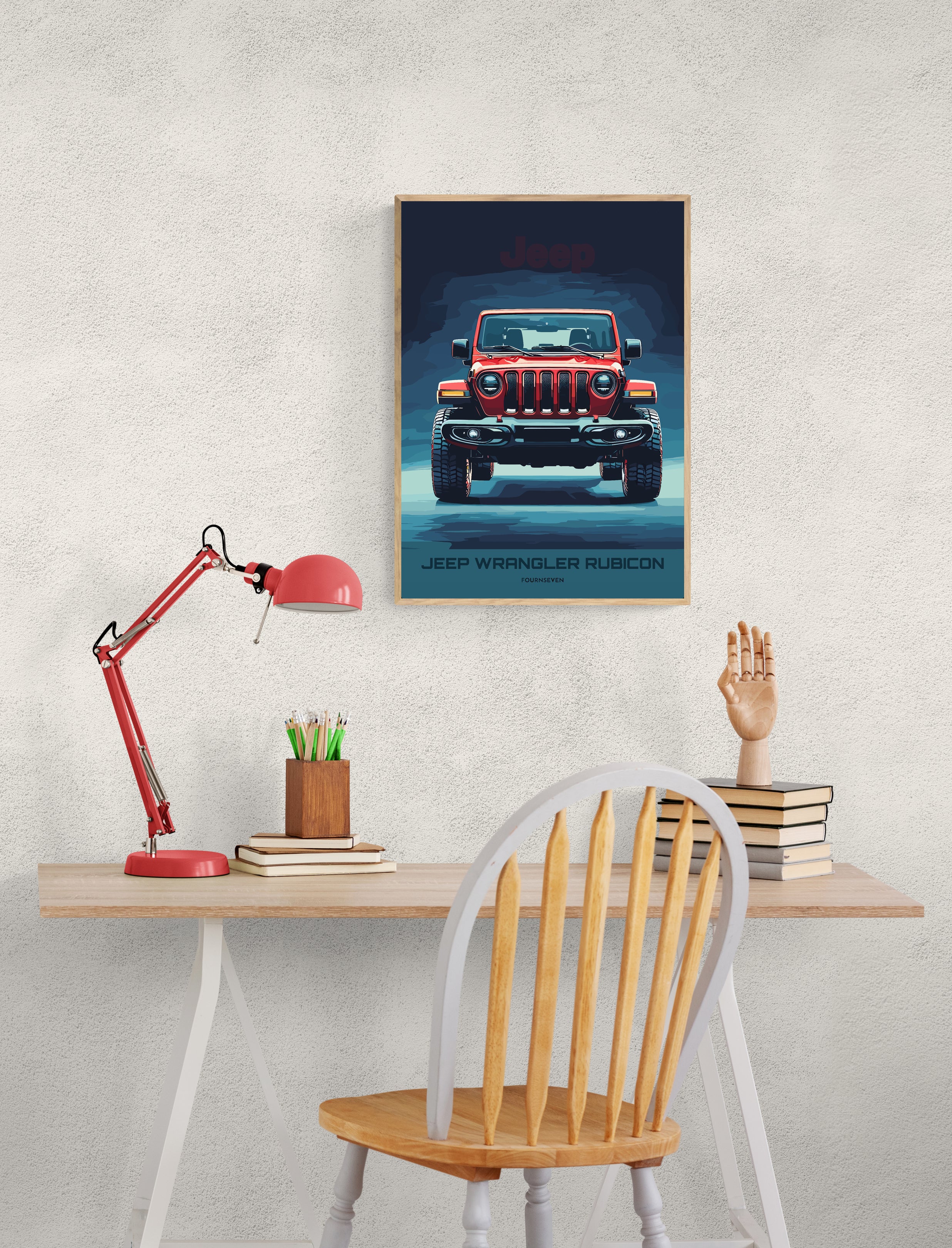 Jeep Wrangler Rubicon graphic poster. 