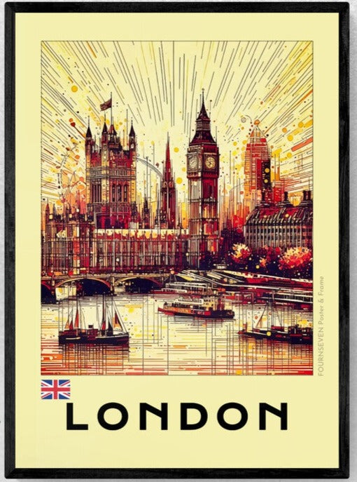 LONDON abstract digital artwork poster.