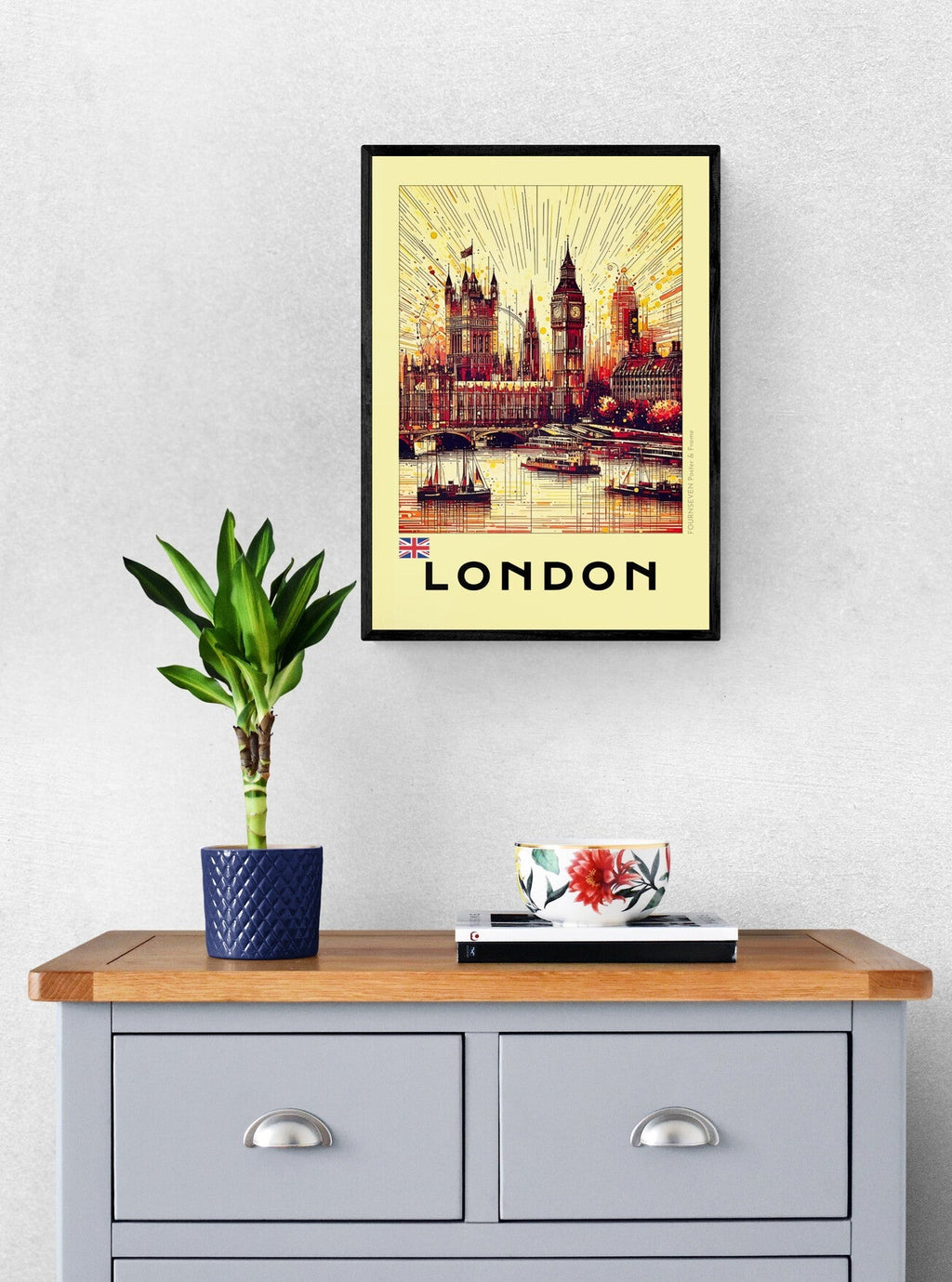 LONDON abstract digital artwork poster.