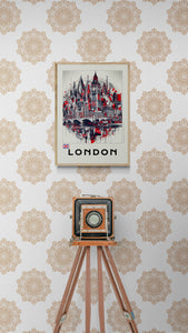 London abstract digital artwork poster.