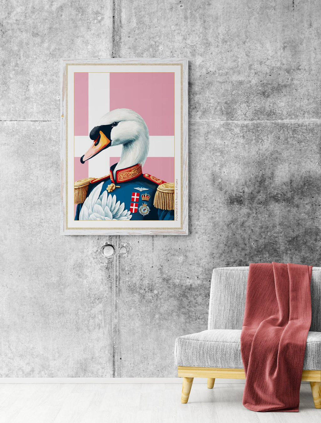 Danish Mute Swan portrait poster. 