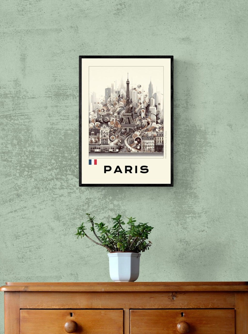 PARIS abstract digital artwork poster.