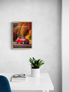 RED NATURE. FIAT 500F poster.