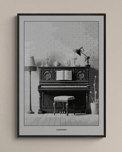 Vintage Piano graphic poster.