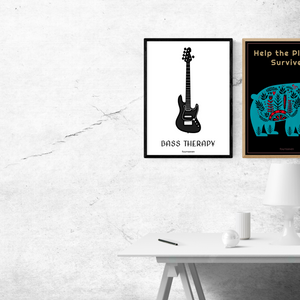 BASS THERAPY. Vintage guitar poster.