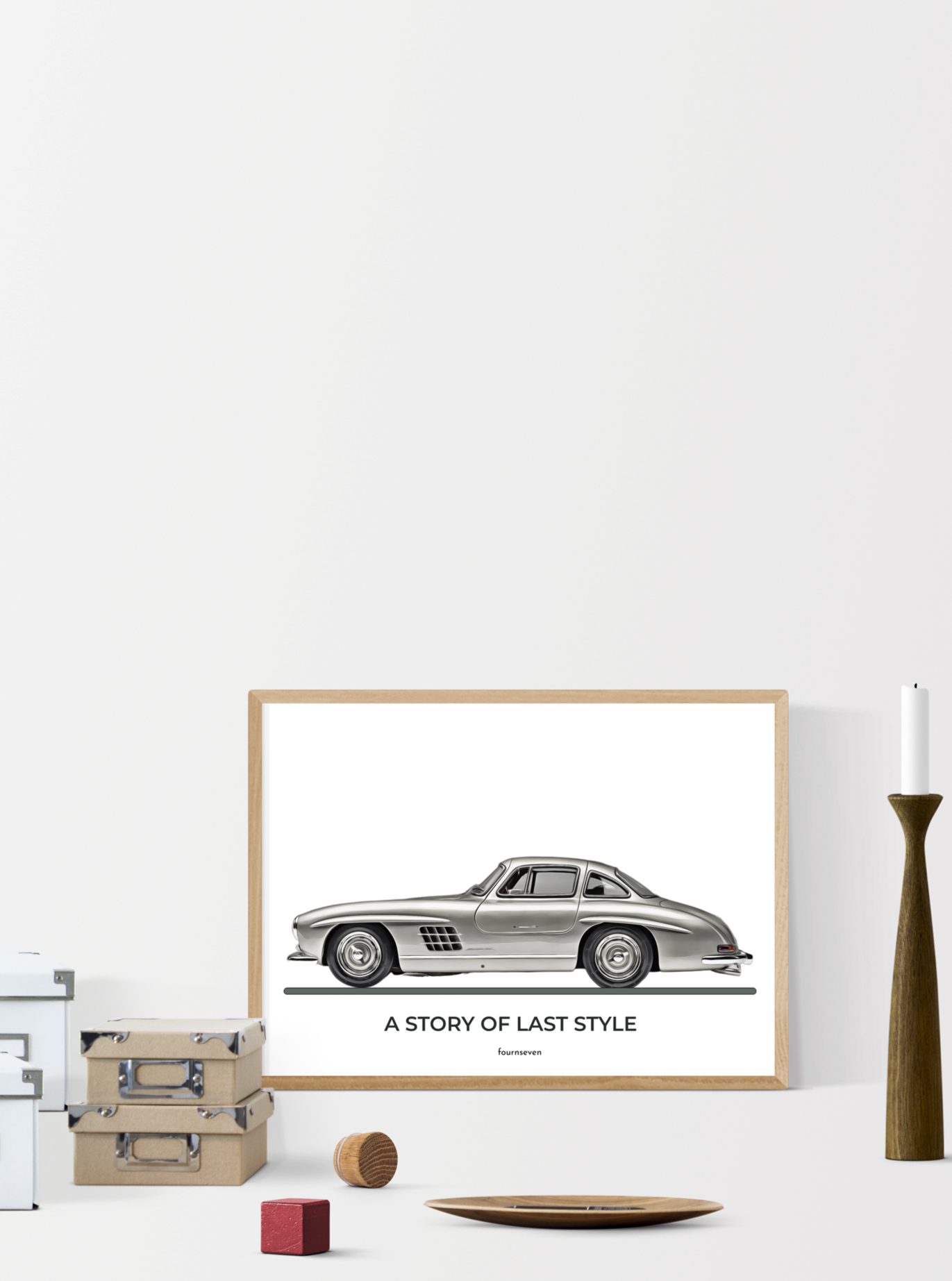 A STORY OF LAST STYLE. Mercedes Benz Gullwing poster.