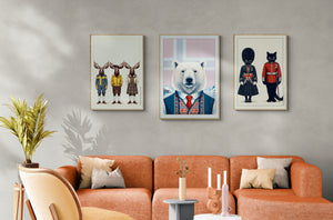 Black cats british portrait poster.