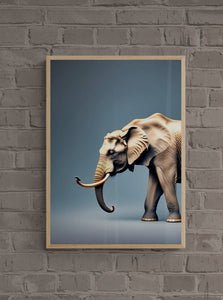 THINK AGAIN. Elephant portrait poster.