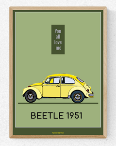 BEETLE 1951. Vintage Beetle poster.