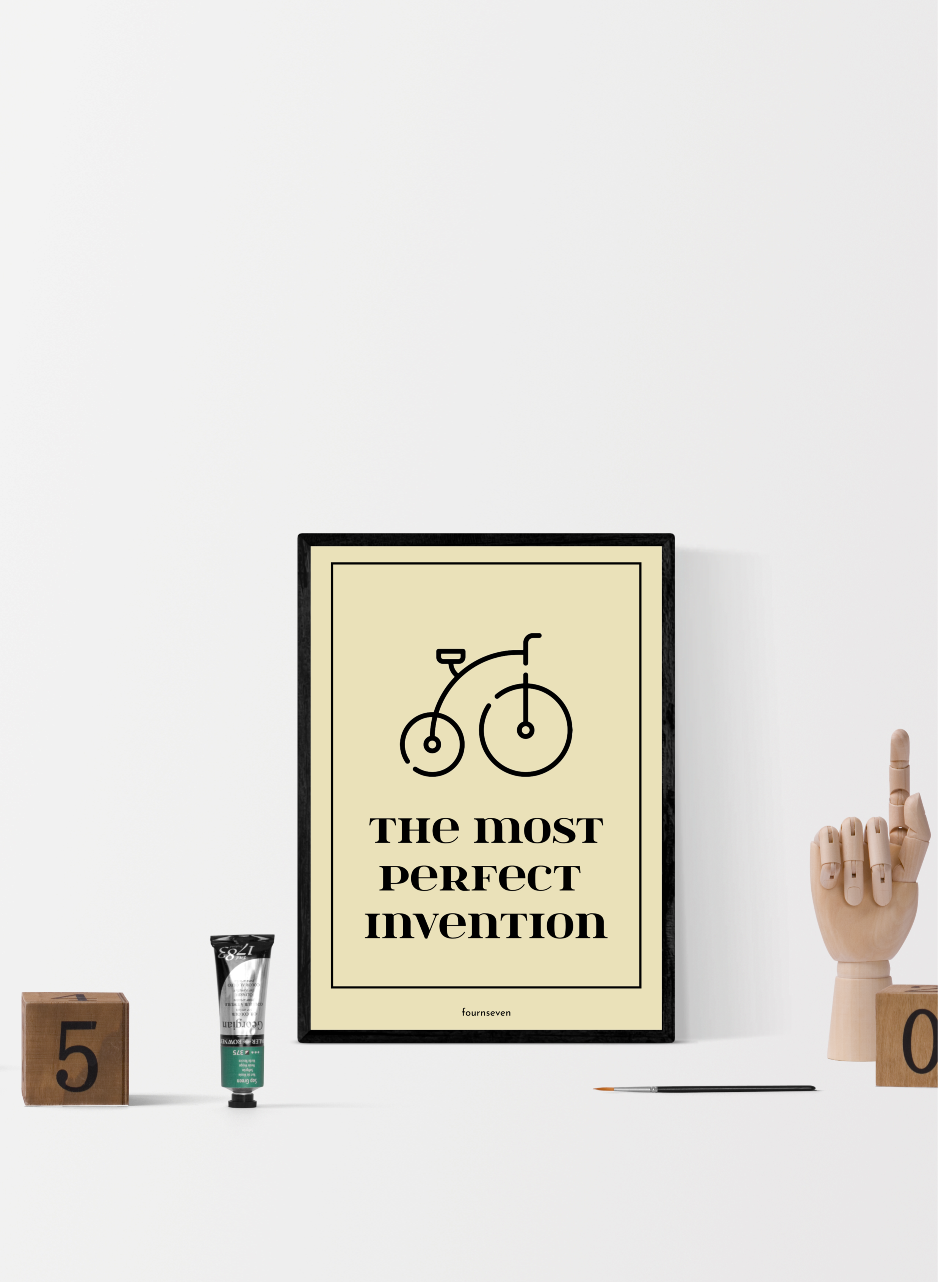 THE MOST PERFECT INVENTION. Ancient bicycle poster.