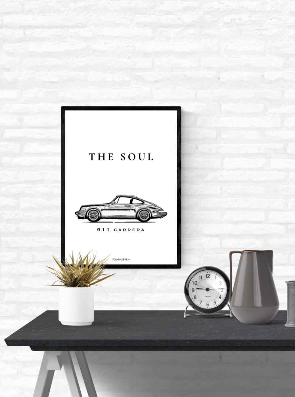 THE SOUL. Vintage Porsche 911 Carrera poster.